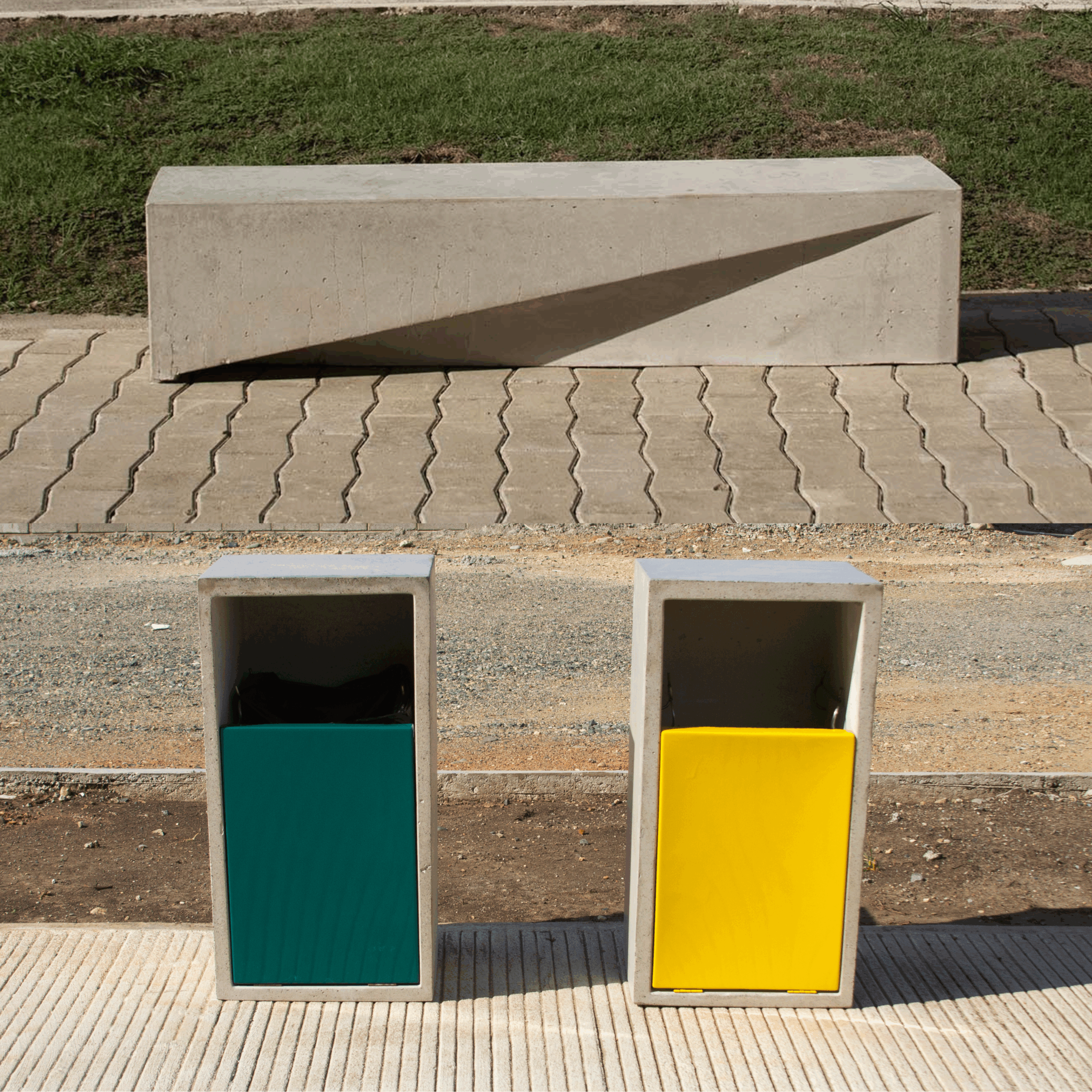 "Mobiliario urbano de concreto para zona franca, áreas de descanso y bienestar de empleados"